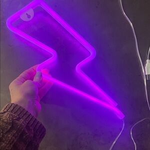 Purple Lightning Bolt Neon Sign